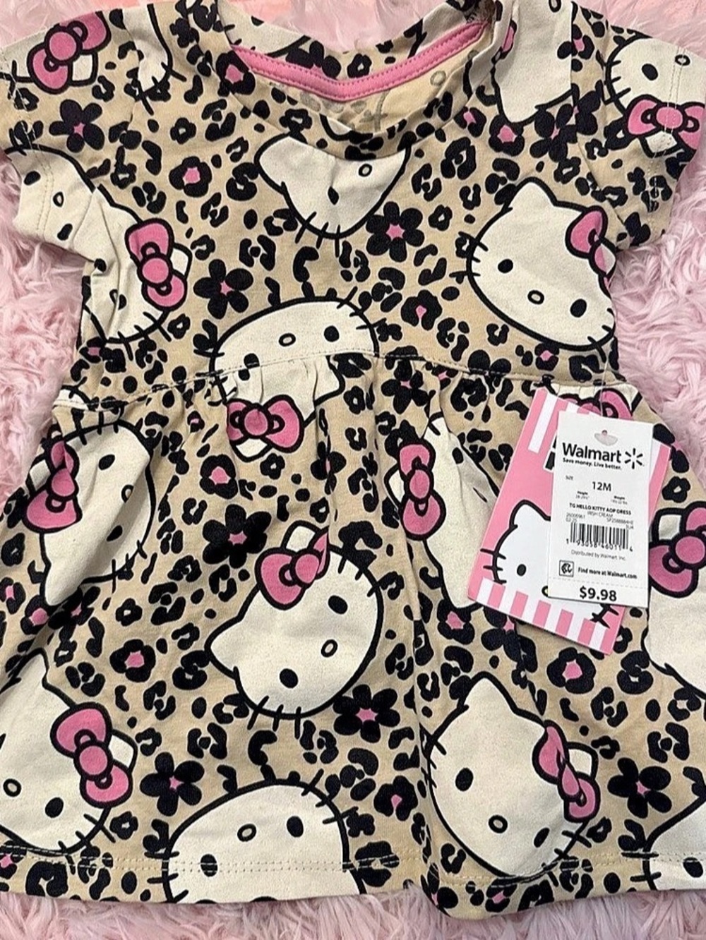 Hello Kitty Toddler Girl Allover Print Dress Toddler Allover Print Dress Pink &